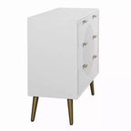 Cassettiera a 3 cassetti StyleCraft Milo bianco/rame: cassettiera per bambini in MDF, finitura verniciata, montaggio senza attrezzi