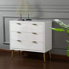 Cassettiera a 3 cassetti StyleCraft Milo bianco/rame: cassettiera per bambini in MDF, finitura verniciata, montaggio senza attrezzi