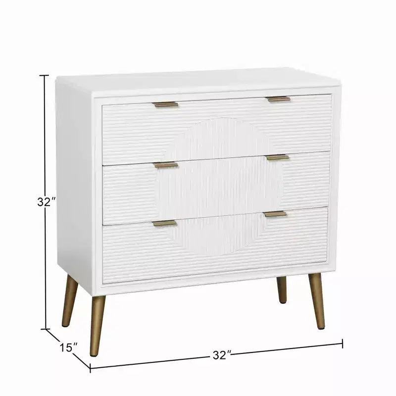 Cassettiera a 3 cassetti StyleCraft Milo bianco/rame: cassettiera per bambini in MDF, finitura verniciata, montaggio senza attrezzi