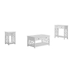 36" Middlebury Coffee Table, End Table and Console Table with Drawers White - Alaterre Furniture: 3-Piece Rectangle Set