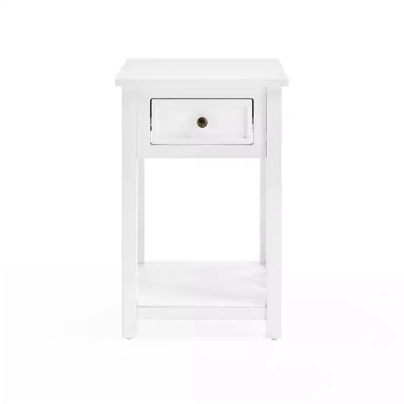 Set 3 pezzi rettangolari di tavolini da caffè, tavolini laterali e consolle da 36" Middlebury con cassetti bianco - Alaterre Furniture