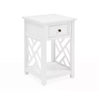 Set 3 pezzi rettangolari di tavolini da caffè, tavolini laterali e consolle da 36" Middlebury con cassetti bianco - Alaterre Furniture