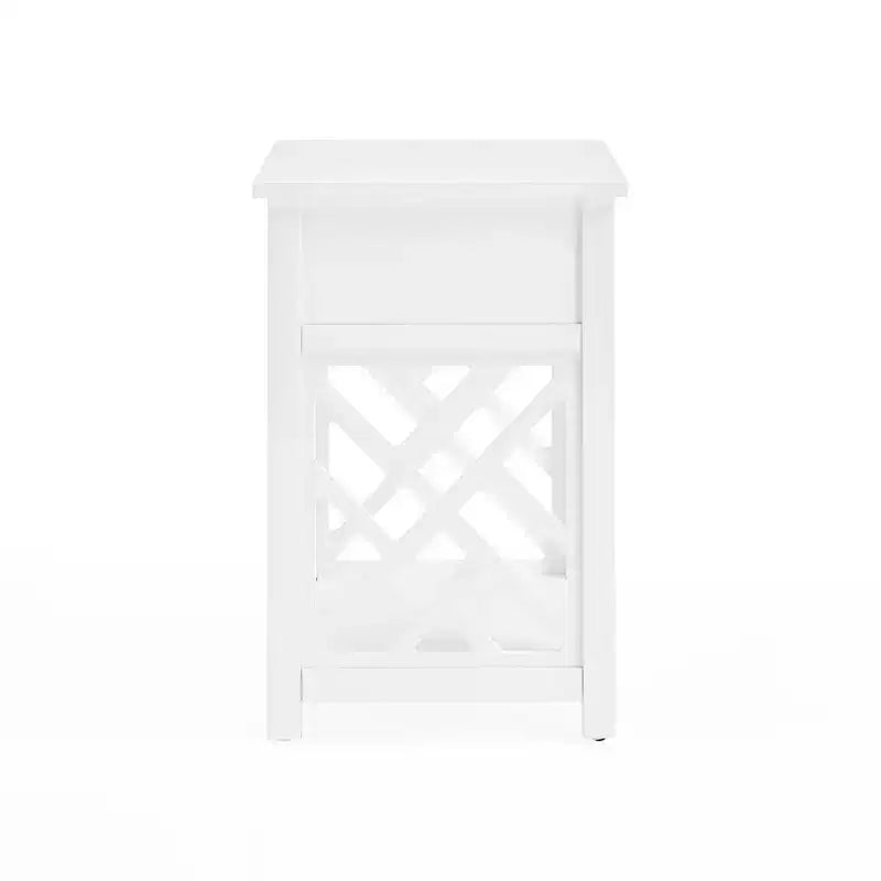 Set 3 pezzi rettangolari di tavolini da caffè, tavolini laterali e consolle da 36" Middlebury con cassetti bianco - Alaterre Furniture