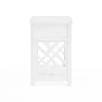 Set 3 pezzi rettangolari di tavolini da caffè, tavolini laterali e consolle da 36" Middlebury con cassetti bianco - Alaterre Furniture