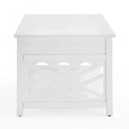 Set 3 pezzi rettangolari di tavolini da caffè, tavolini laterali e consolle da 36" Middlebury con cassetti bianco - Alaterre Furniture