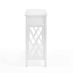 Set 3 pezzi rettangolari di tavolini da caffè, tavolini laterali e consolle da 36" Middlebury con cassetti bianco - Alaterre Furniture