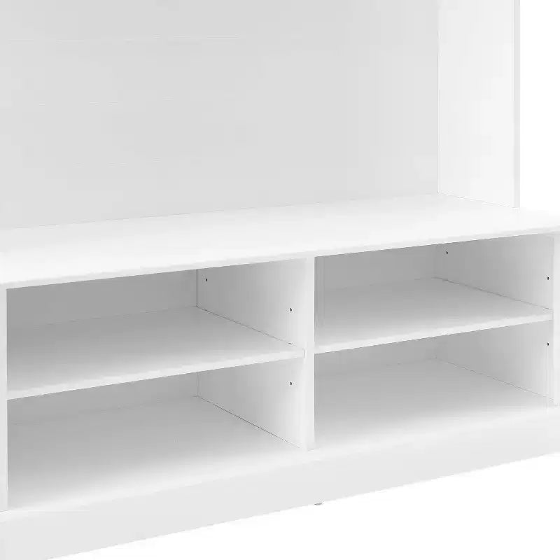 Bartlett Hall Tree Bianco - Crosley: Panca, Scarpiera, 3 Ganci Doppi