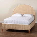 letto Queen Size Lanica bali & pari in rattan sbiancato