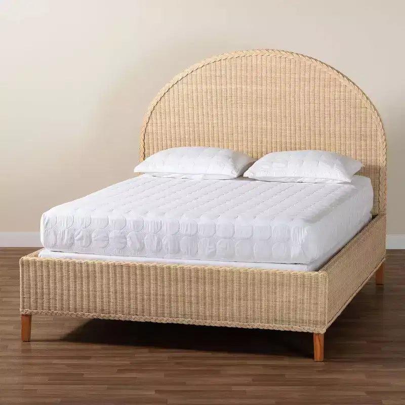 letto Queen Size Lanica bali & pari in rattan sbiancato