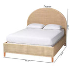 letto Queen Size Lanica bali & pari in rattan sbiancato
