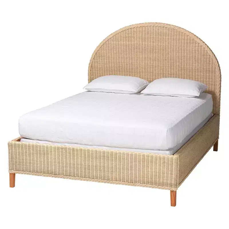 letto Queen Size Lanica bali & pari in rattan sbiancato