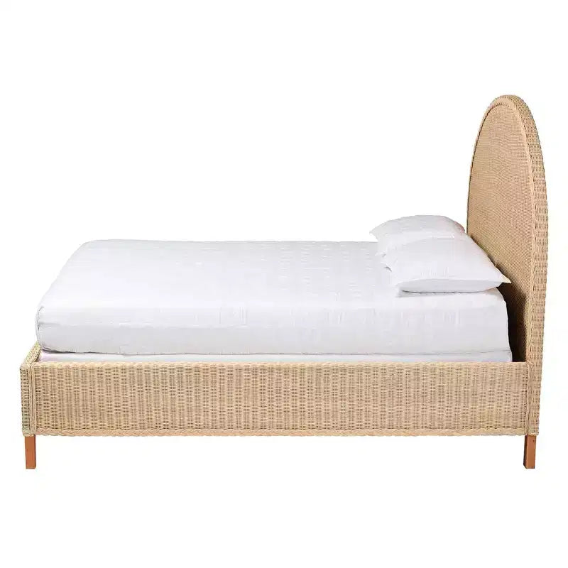 letto Queen Size Lanica bali & pari in rattan sbiancato
