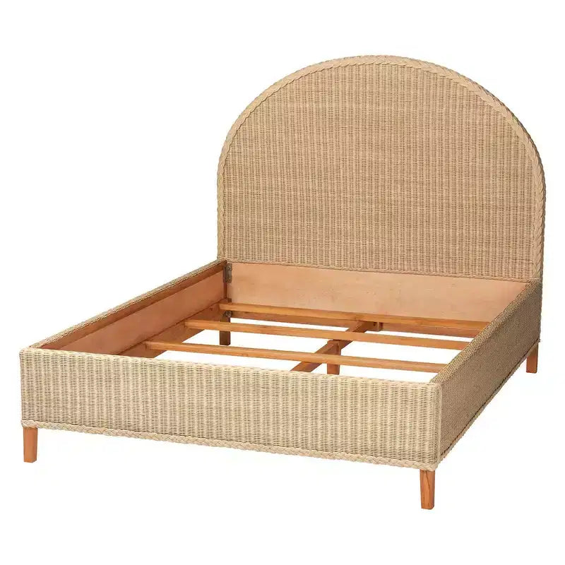 letto Queen Size Lanica bali & pari in rattan sbiancato