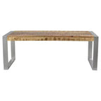 Reclaimed wood and Silver Metal - Bench - Timbergirl
