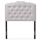 Lucy Testiera per letto moderna e contemporanea in tessuto, beige-grigiastro - Baxton Studio