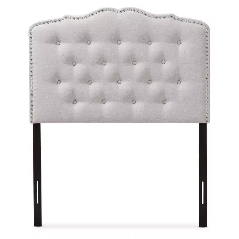 Lucy Testiera per letto moderna e contemporanea in tessuto, beige-grigiastro - Baxton Studio