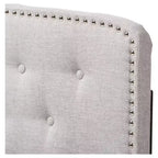 Lucy Testiera per letto moderna e contemporanea in tessuto, beige-grigiastro - Baxton Studio