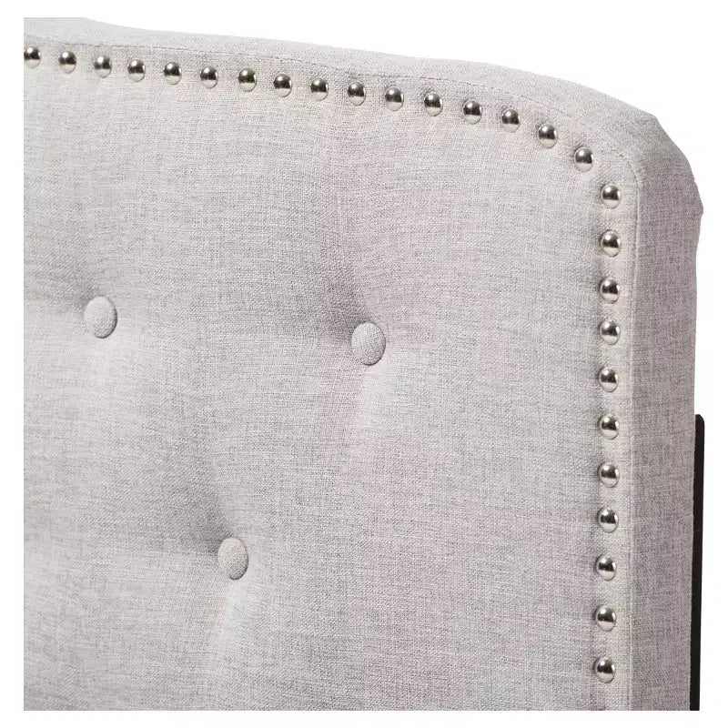 Lucy Testiera per letto moderna e contemporanea in tessuto, beige-grigiastro - Baxton Studio