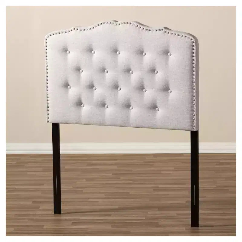 Lucy Testiera per letto moderna e contemporanea in tessuto, beige-grigiastro - Baxton Studio