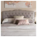 Lucy Testiera per letto moderna e contemporanea in tessuto, beige-grigiastro - Baxton Studio