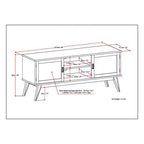 Mobile TV Tierney in legno massello stile Mid-Century per televisori fino a 66 pollici - WyndenHall