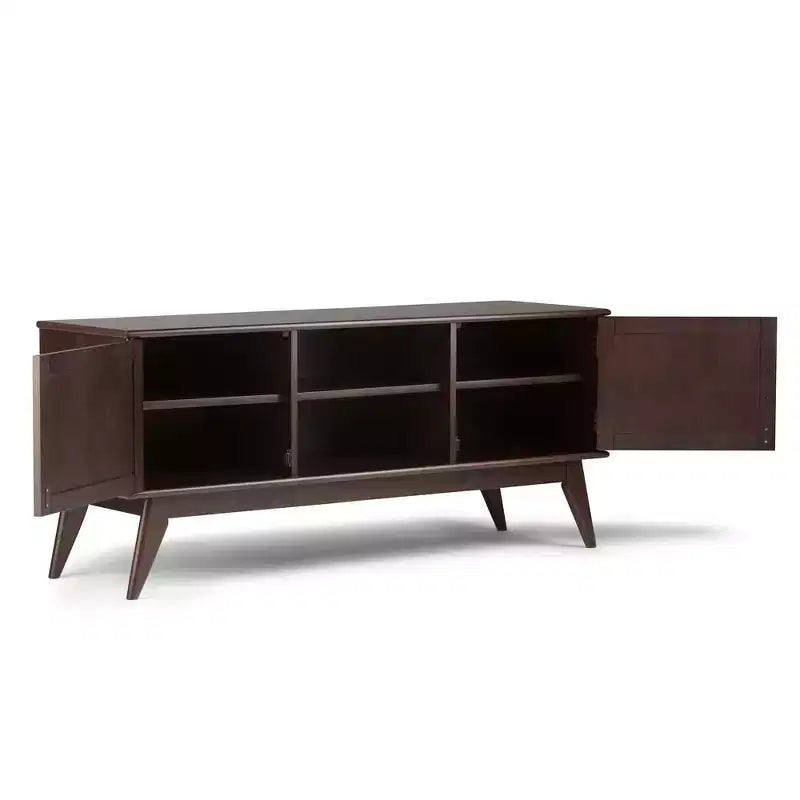 Mobile TV Tierney in legno massello stile Mid-Century per televisori fino a 66 pollici - WyndenHall