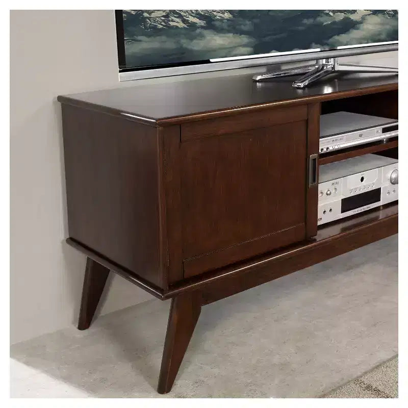 Mobile TV Tierney in legno massello stile Mid-Century per televisori fino a 66 pollici - WyndenHall