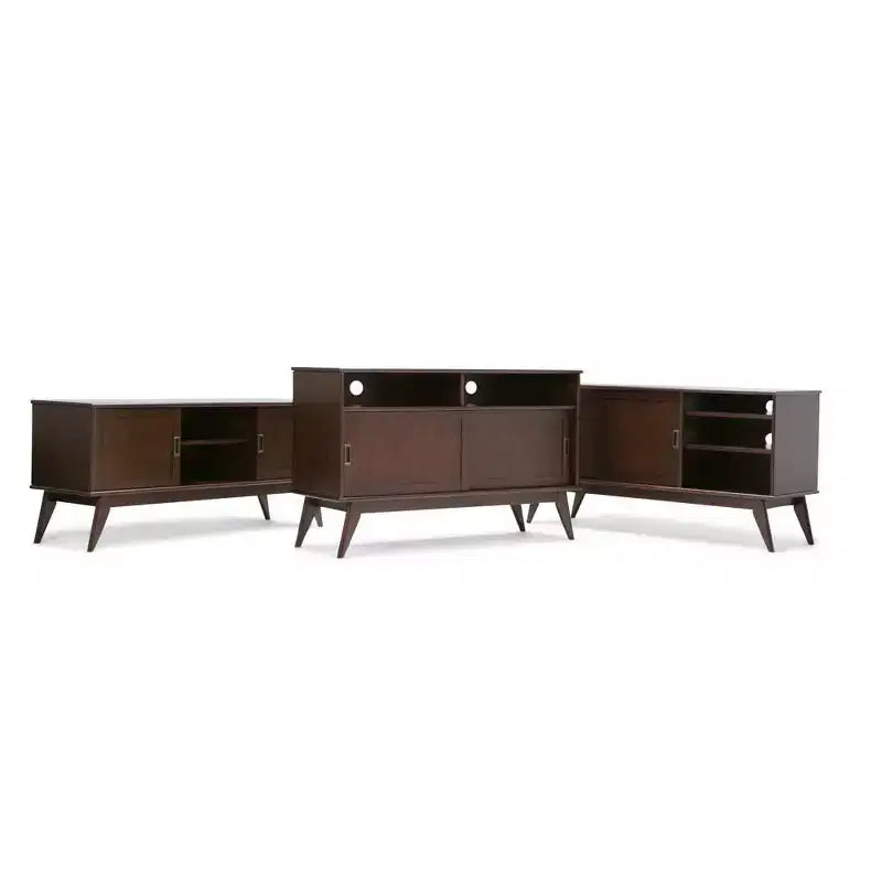 Mobile TV Tierney in legno massello stile Mid-Century per televisori fino a 66 pollici - WyndenHall