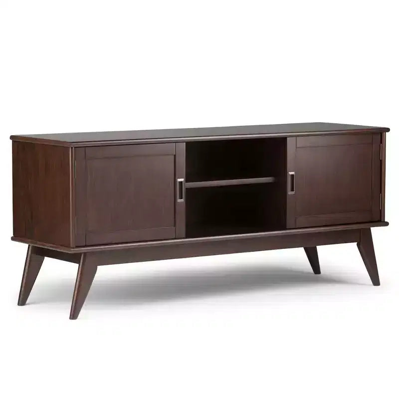 Mobile TV Tierney in legno massello stile Mid-Century per televisori fino a 66 pollici - WyndenHall