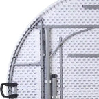 Tavolo pieghevole rotondo Flash Furniture da 5,89 piedi, in plastica bianca granito, per banchetti ed eventi, con maniglia per il trasporto