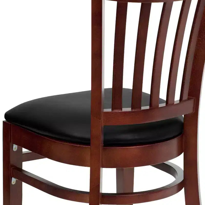 Flash Furniture Sedia da Ristorante in Legno con Schienale a Doghe Verticali