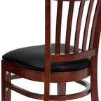 Flash Furniture Sedia da Ristorante in Legno con Schienale a Doghe Verticali