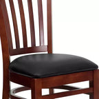 Flash Furniture Sedia da Ristorante in Legno con Schienale a Doghe Verticali