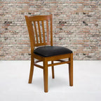 Flash Furniture Sedia da Ristorante in Legno con Schienale a Doghe Verticali