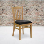 Flash Furniture Sedia da Ristorante in Legno con Schienale a Doghe Verticali