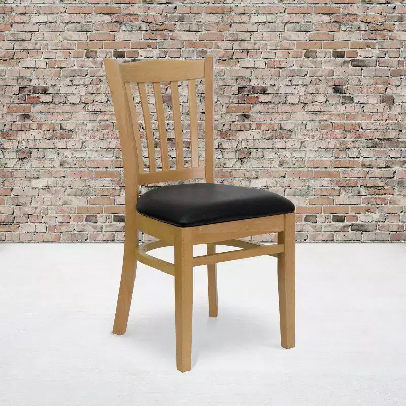 Flash Furniture Sedia da Ristorante in Legno con Schienale a Doghe Verticali