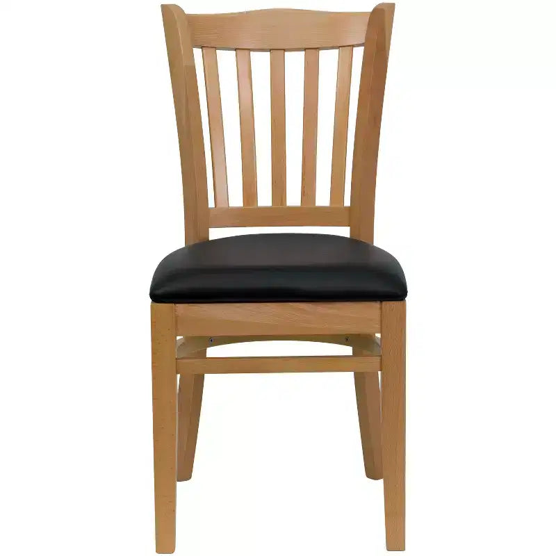 Flash Furniture Sedia da Ristorante in Legno con Schienale a Doghe Verticali
