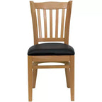 Flash Furniture Sedia da Ristorante in Legno con Schienale a Doghe Verticali