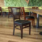 Flash Furniture Sedia da Ristorante in Legno con Schienale a Doghe Verticali