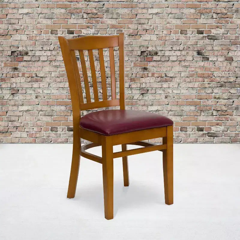 Flash Furniture Sedia da Ristorante in Legno con Schienale a Doghe Verticali
