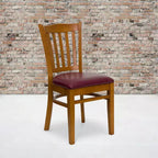 Flash Furniture Sedia da Ristorante in Legno con Schienale a Doghe Verticali