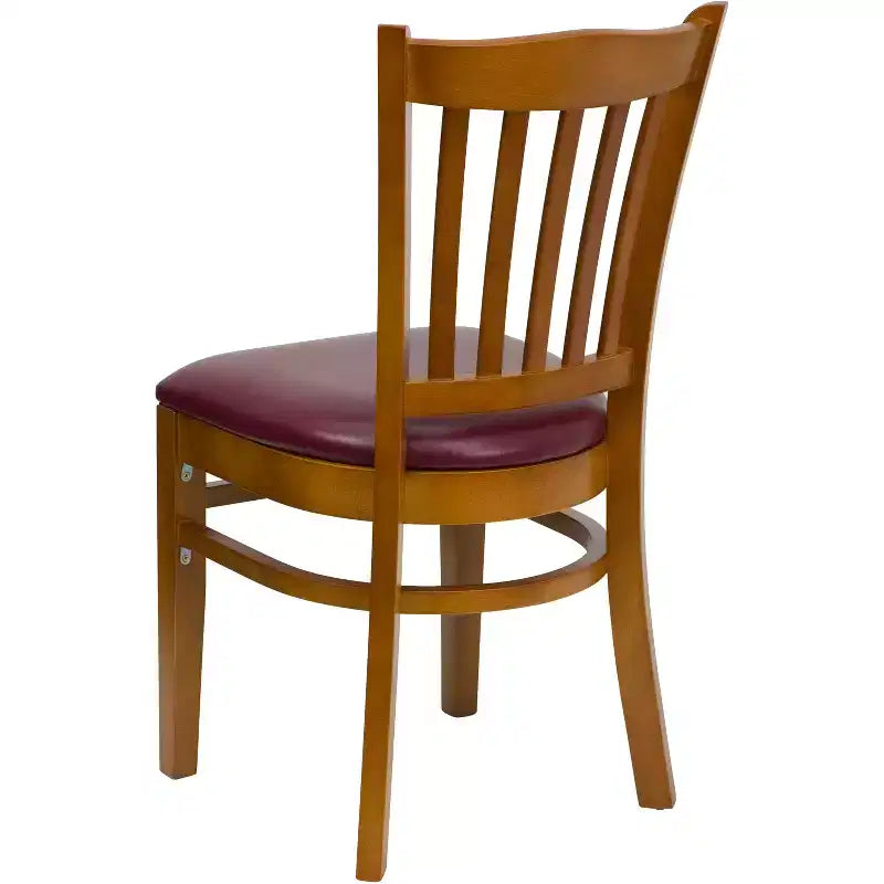 Flash Furniture Sedia da Ristorante in Legno con Schienale a Doghe Verticali