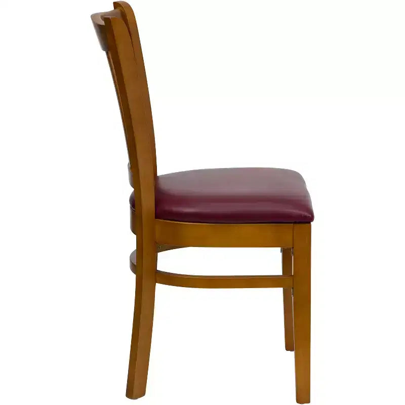 Flash Furniture Sedia da Ristorante in Legno con Schienale a Doghe Verticali