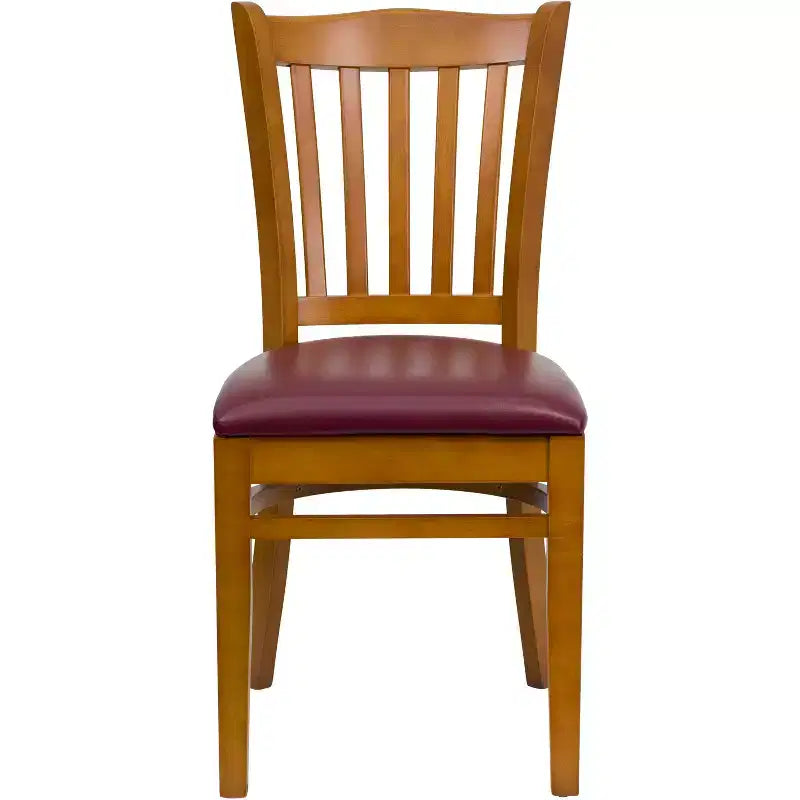 Flash Furniture Sedia da Ristorante in Legno con Schienale a Doghe Verticali