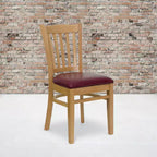 Flash Furniture Sedia da Ristorante in Legno con Schienale a Doghe Verticali