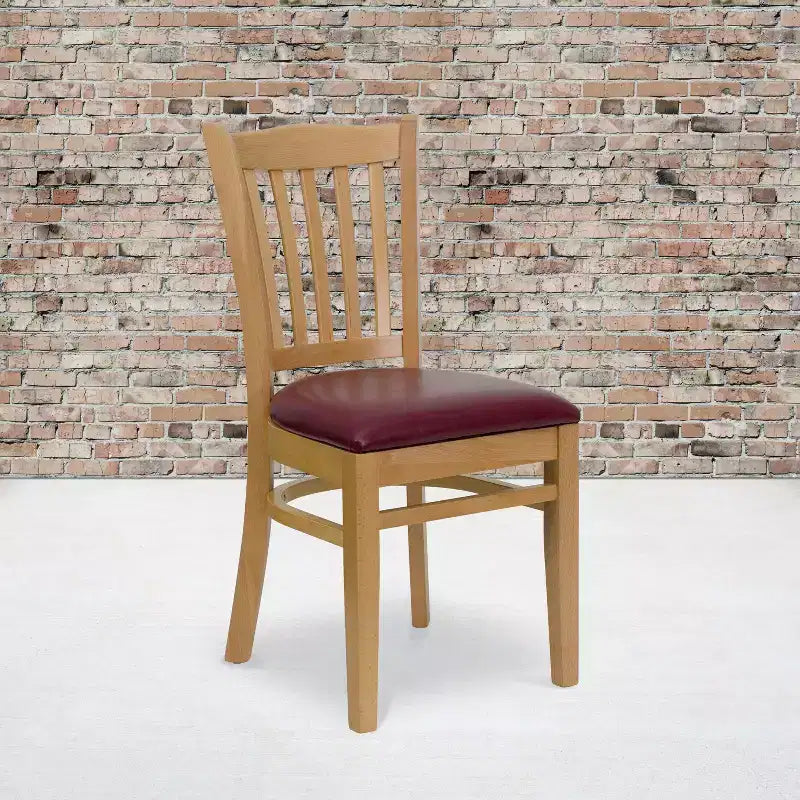 Flash Furniture Sedia da Ristorante in Legno con Schienale a Doghe Verticali
