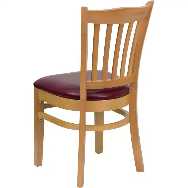 Flash Furniture Sedia da Ristorante in Legno con Schienale a Doghe Verticali