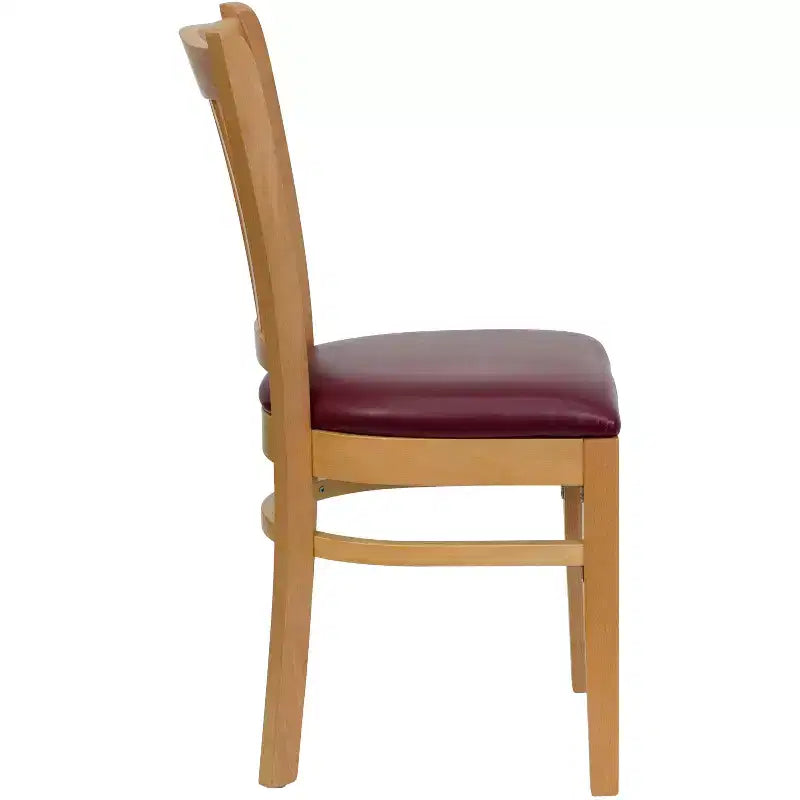 Flash Furniture Sedia da Ristorante in Legno con Schienale a Doghe Verticali