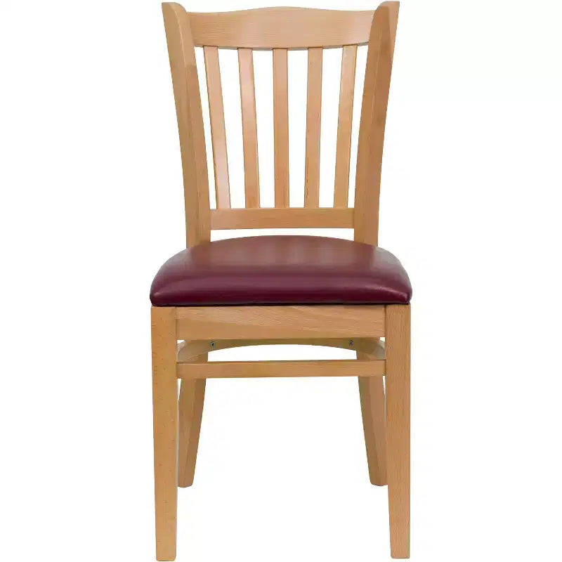 Flash Furniture Sedia da Ristorante in Legno con Schienale a Doghe Verticali