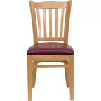 Flash Furniture Sedia da Ristorante in Legno con Schienale a Doghe Verticali